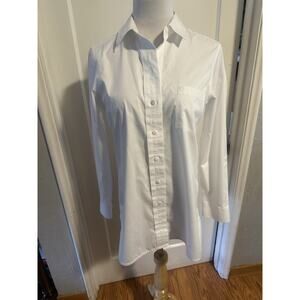 Women "Foxcroft" long white sleeves non iron blouse.Size 8
